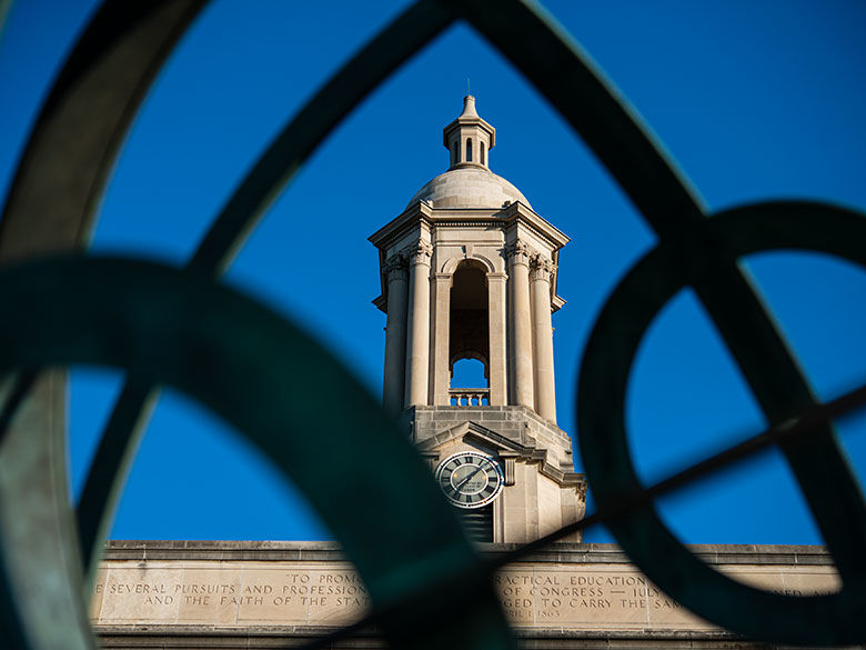 university park's concrete bell tower with pillars and dome