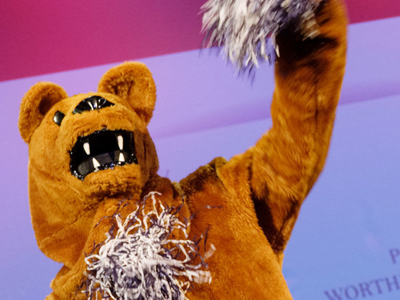 Nittany Lion Mascot cheering