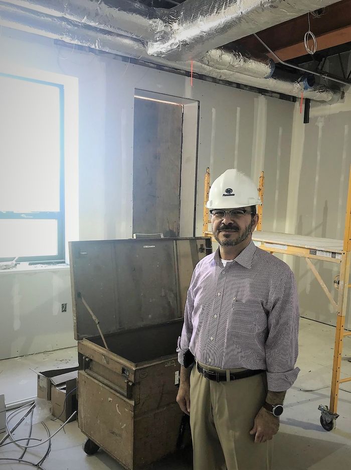 Penn State Scranton Chancellor in his gutted office