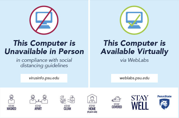 Computer Availability Signage During Covid-19