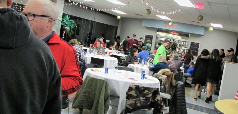 veterans mingling before dinner