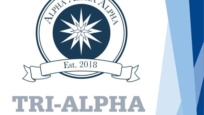 Tri Alpha Honor Society logo of a white star on a blue background inside a circle