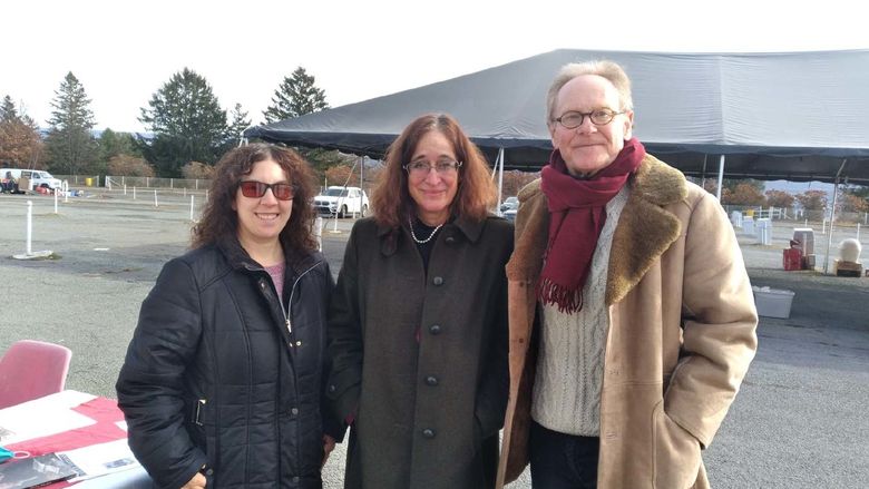 Scranton alumna Tara Marta, far left poses with guests on her new YouTube channel, professors Phil Mosley and Beatriz Rivera Barnes