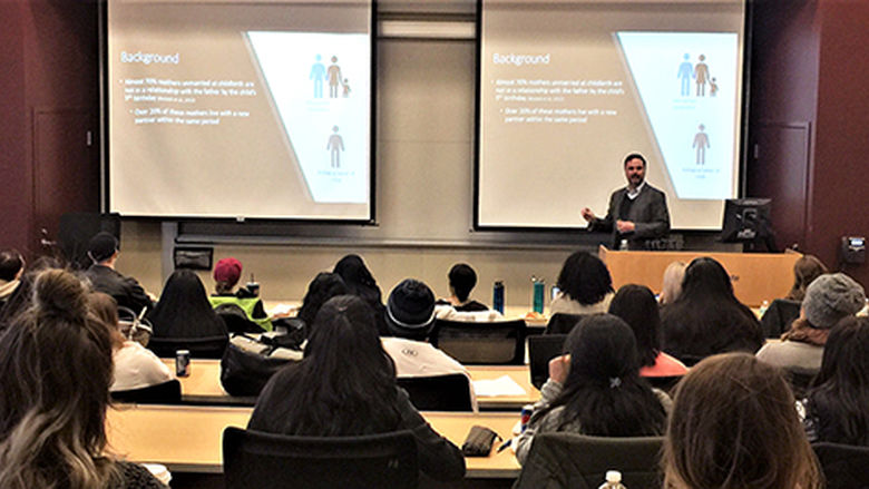 Dr. Ray Petren giving a lecture at the lunch and learn event