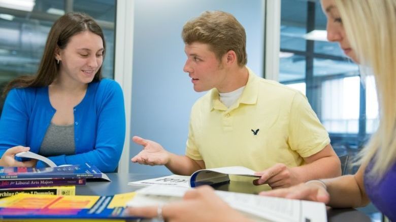 students studying