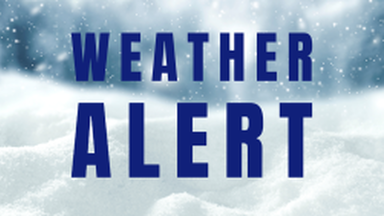 weather alert graphic, snowflake with Weather Alert imposed over it