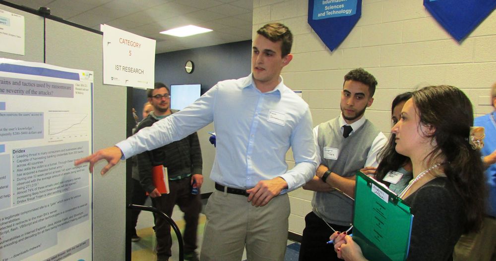 research fair crowd