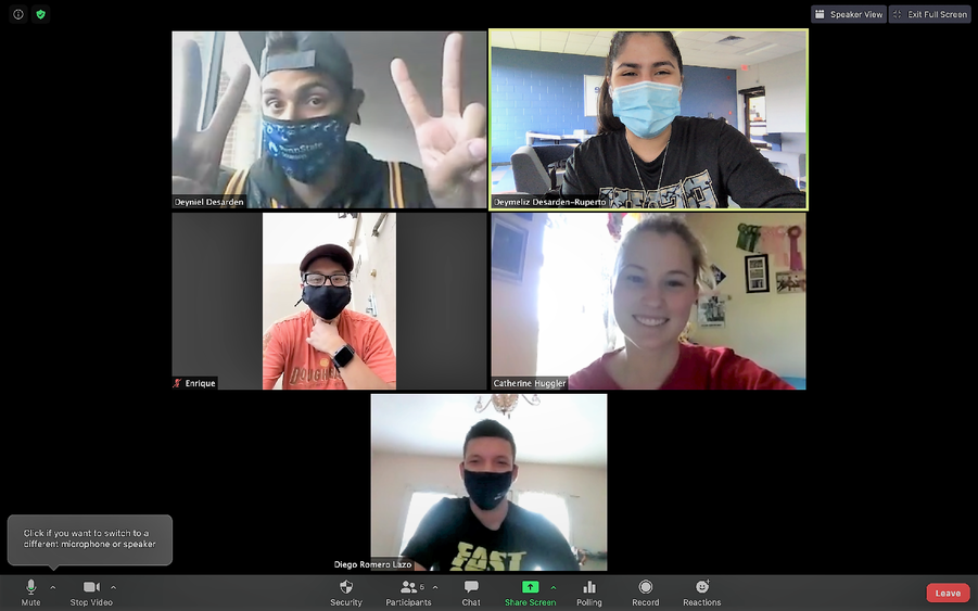 Virtual meeting screenshot of SOL club officers