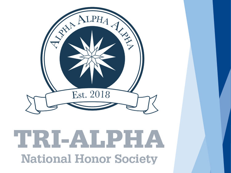 Tri Alpha Honor Society logo of a white star on a blue background inside a circle